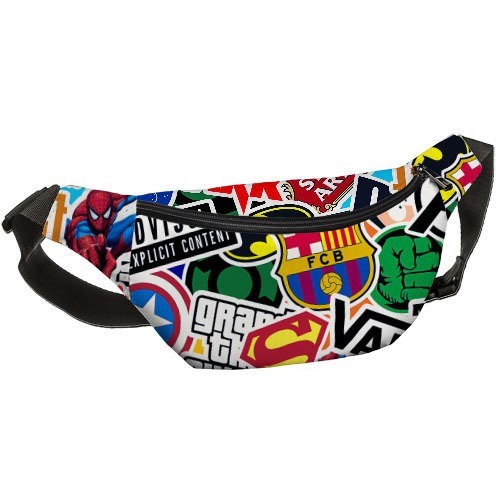

Сумка на пояс бананка Bumbag Presentville Логотипы 27х16 см