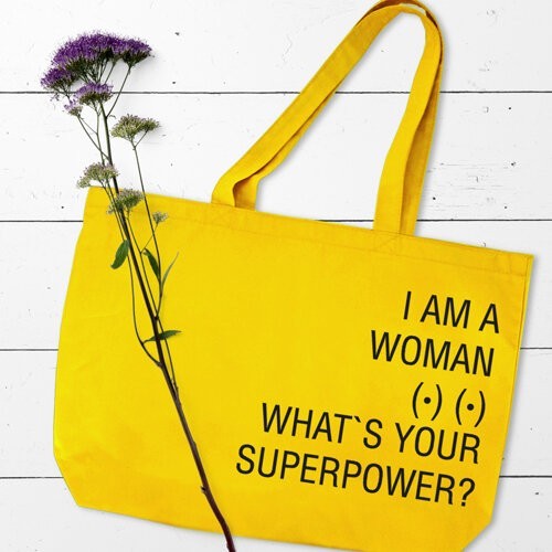 

Эко сумка Market MAXI Presentville I am a woman What`s your superpower 47х36 см