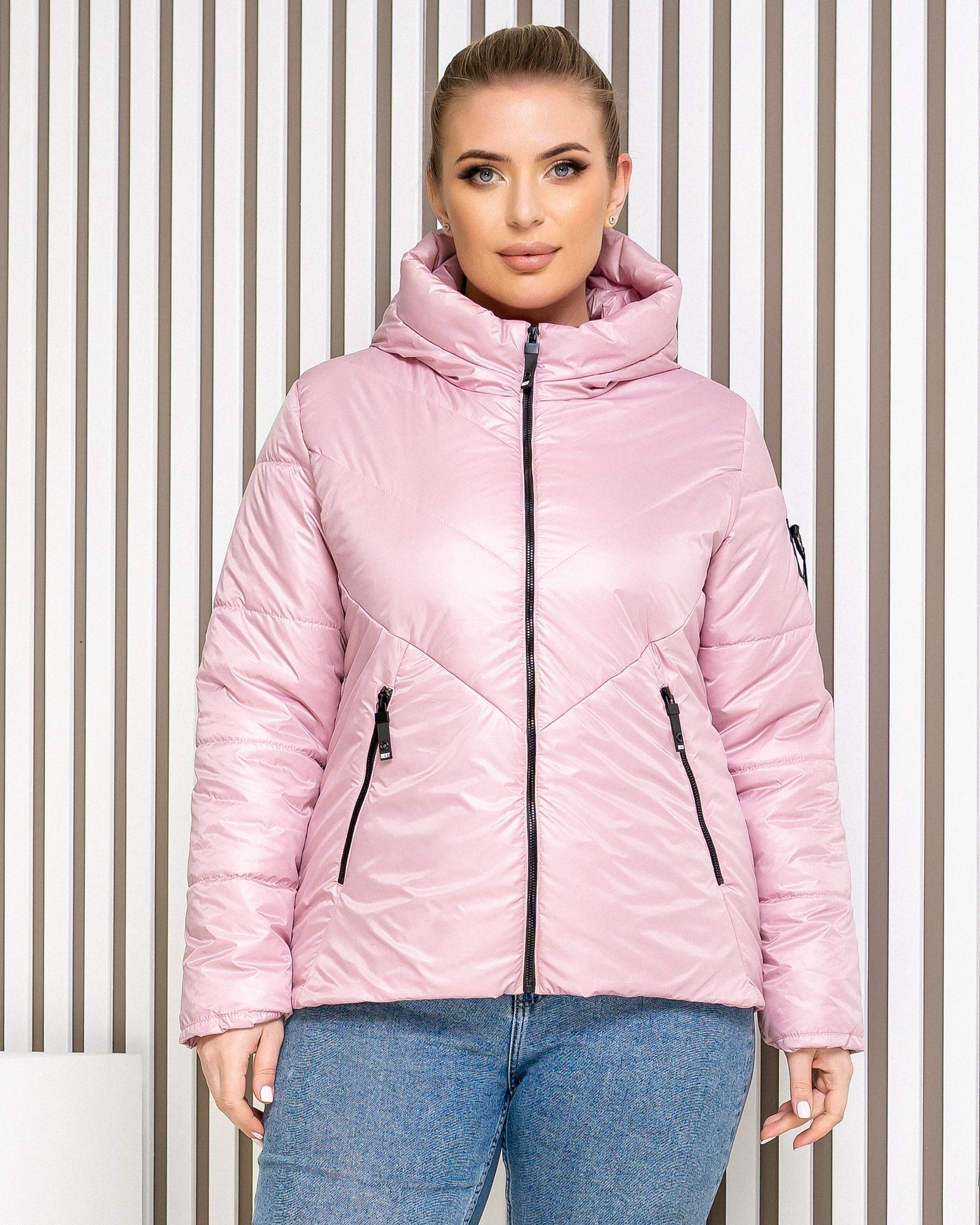 

Куртка Khan с капюшоном  3XL розовая 1008, Куртка Khan с капюшоном 54 3XL розовая 1008
