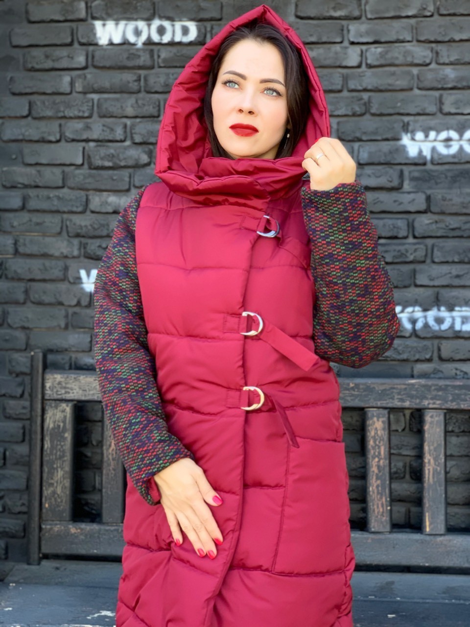 

Куртка KHAN с воротом-стойка зимняя марсала, Куртка KHAN с воротом-стойка зимняя марсала L