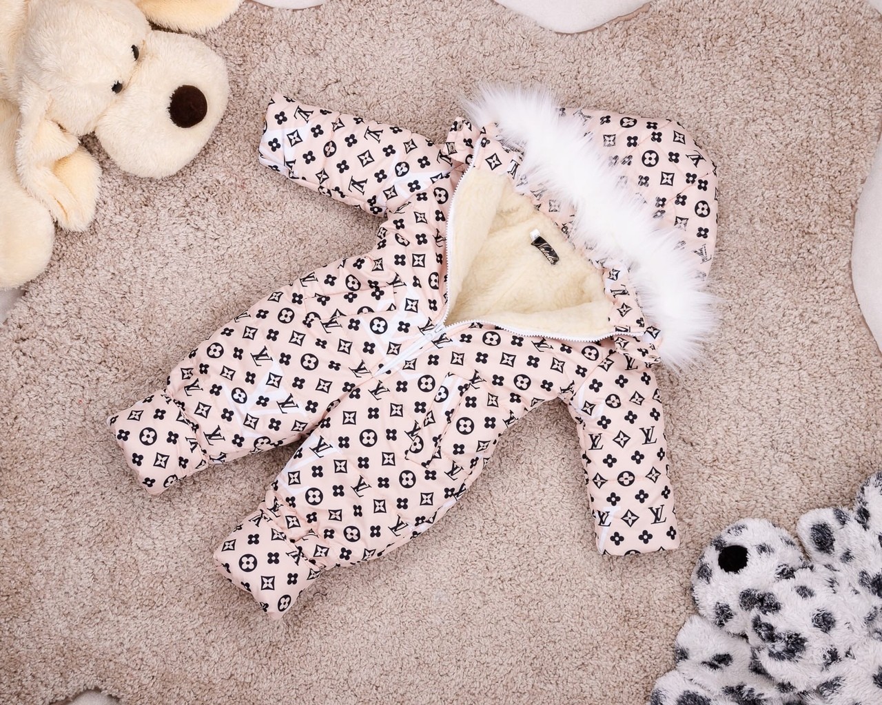 

Комбинезон детский зимний на овчине Natalie Look LV 98-104 см бежевый