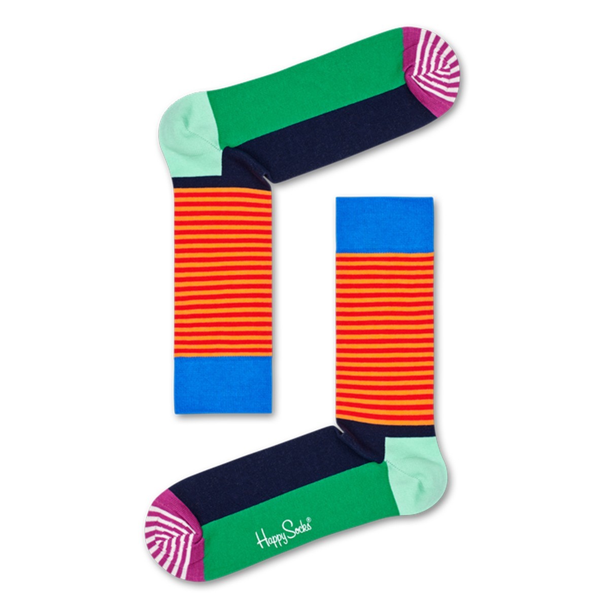 

Носки Happy Socks Half Stripe Sock 41-46 в полоску Мультиколор (HAS01-7300)