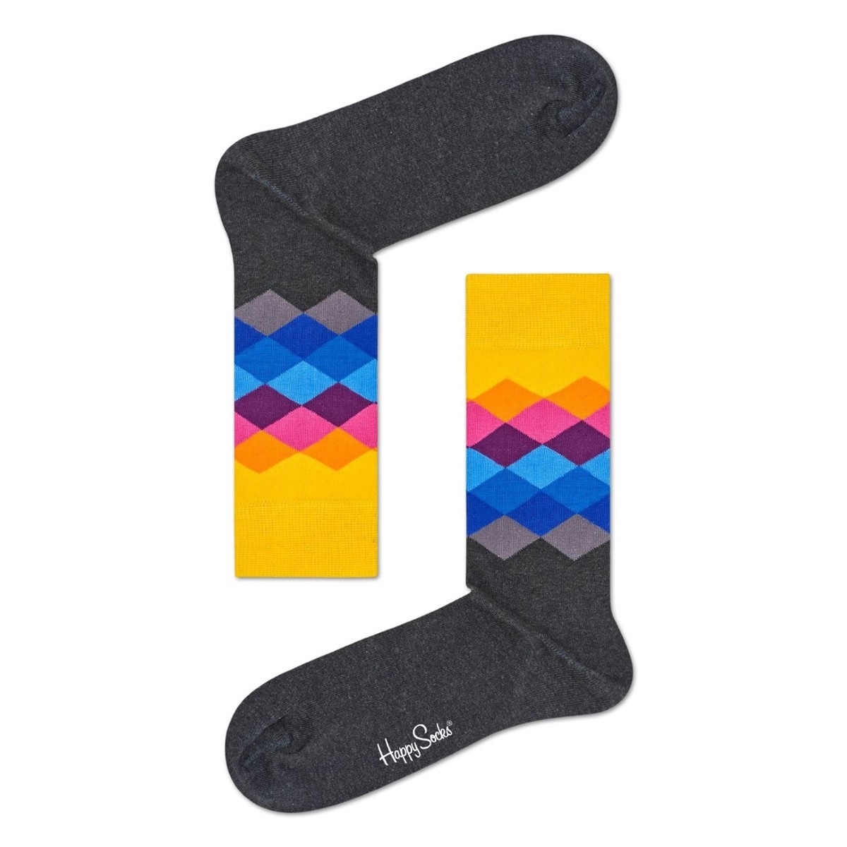 

Носки Happy Socks Faded Diamond 41-46 в ромб Мультиколор (FAD01-9005)