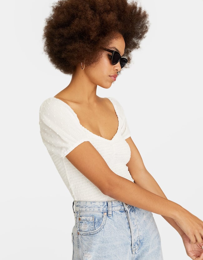 

топ Stradivarius 2224/417/004SK XS білий
