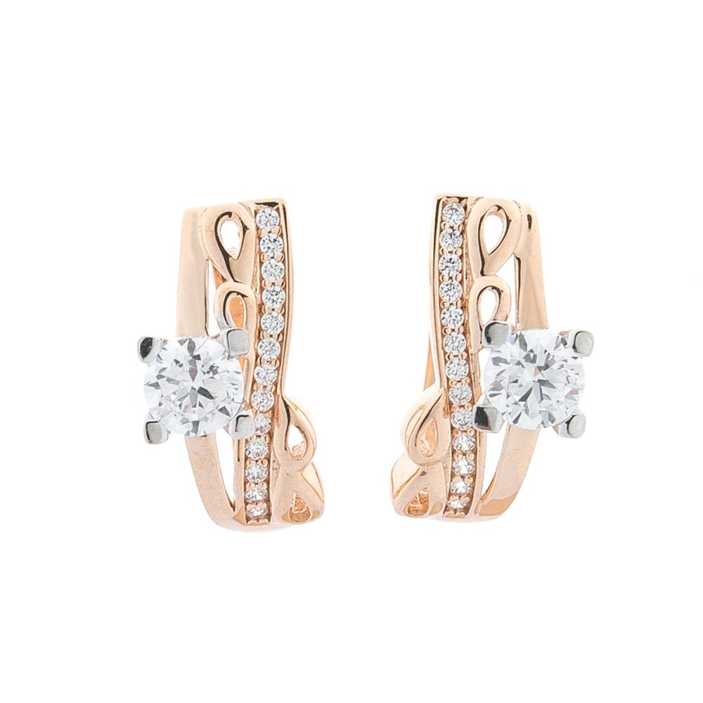 

Золотые серьги с фианитами с05357 Оникс