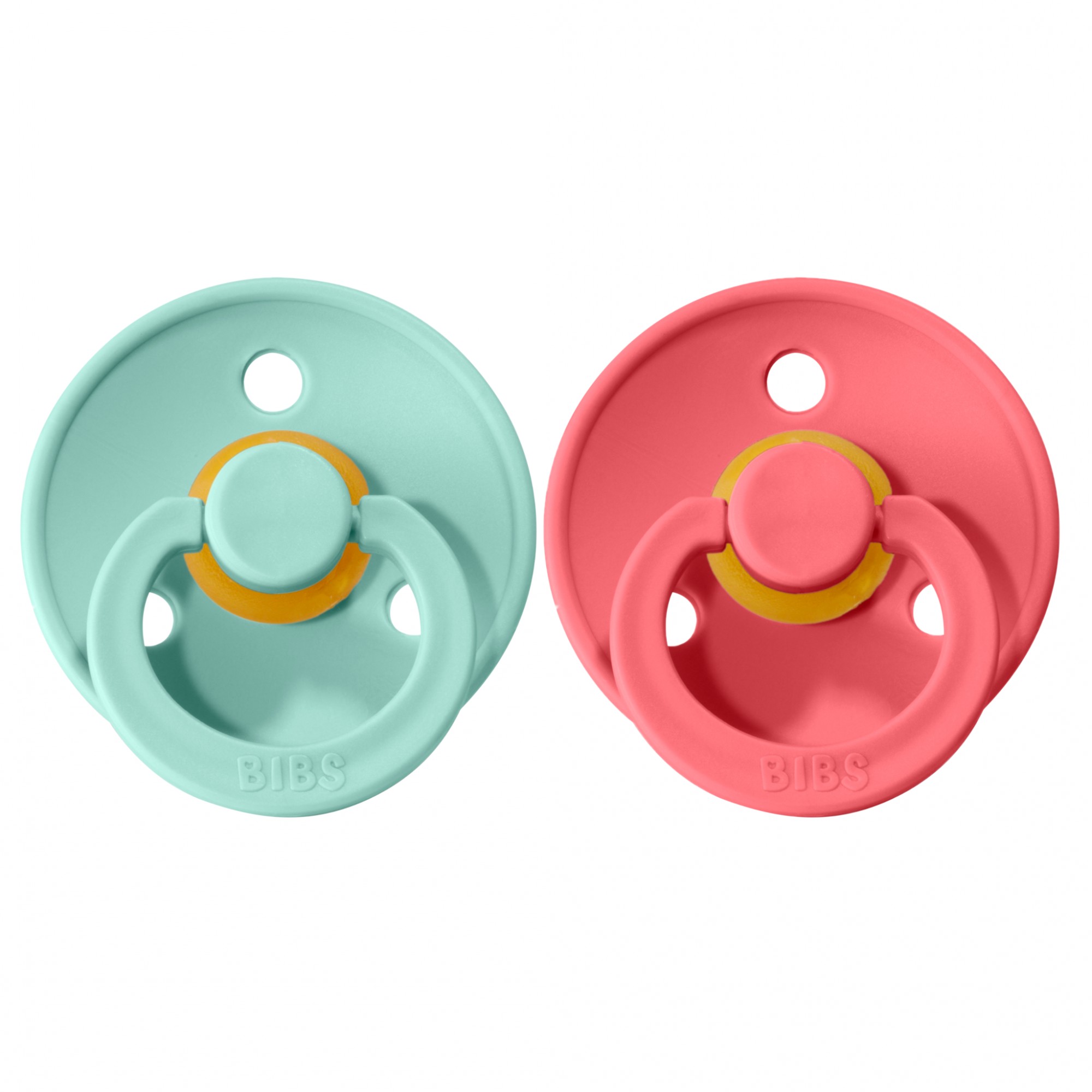

Пустышка BIBS Mint+Coral 0-6 мес. 2 шт.