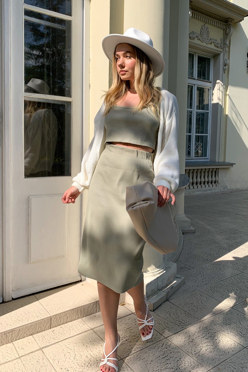 

Комплект в рубчик из кроп-топа и юбки-футляр Фасон 32592_UNI UNI