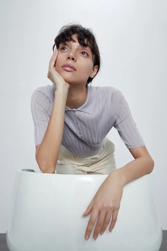 

Женский топ ZARA S лаванда 8032845341334