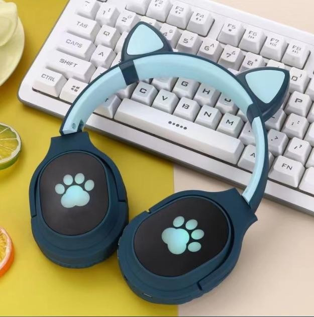 

Беспроводные Bluetooth наушники с ушками Kids VZV-380M night blue Cat