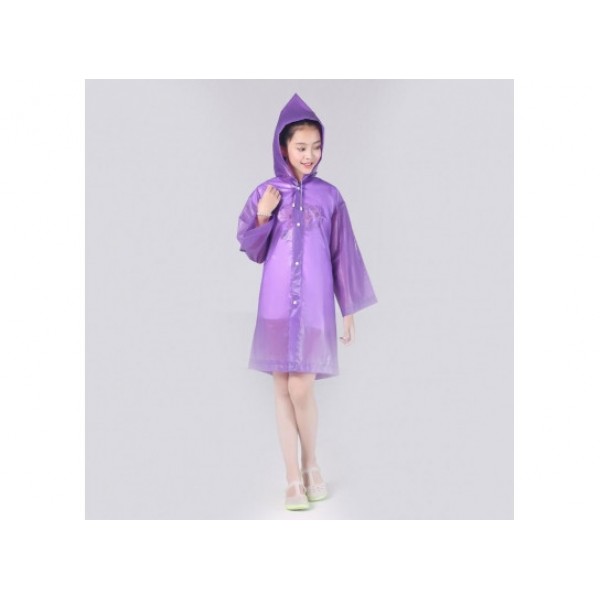 

Плащ Дождевик детский фиолетовый для детей ростом 120 - 160 см
