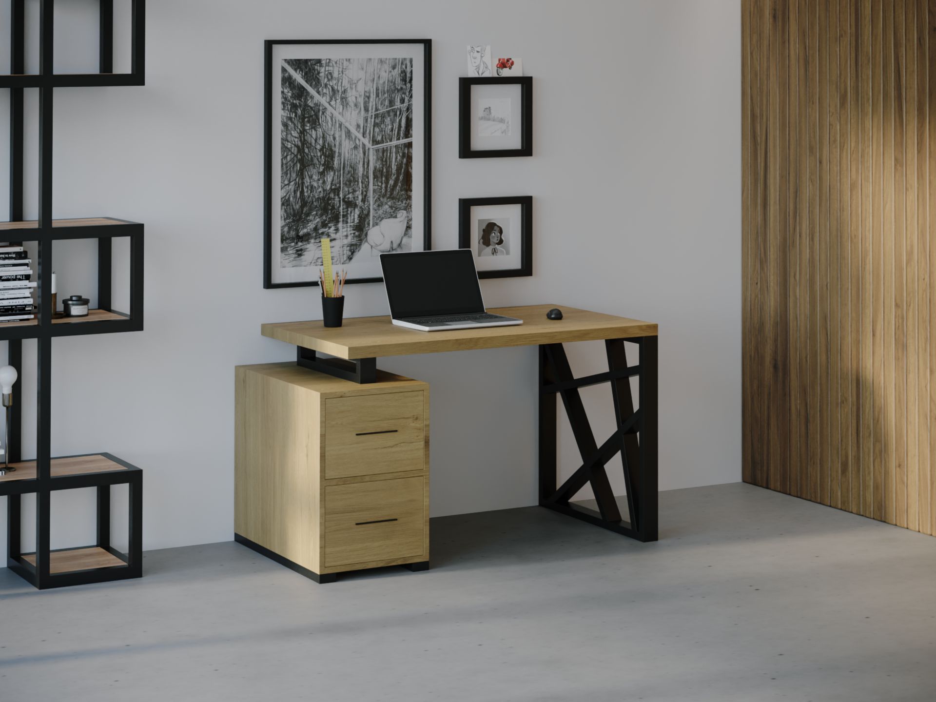 

Компьютерный стол HYGGE HG032 Лофотен 135 х 80 х 75 см ДСП Дуб Светлый