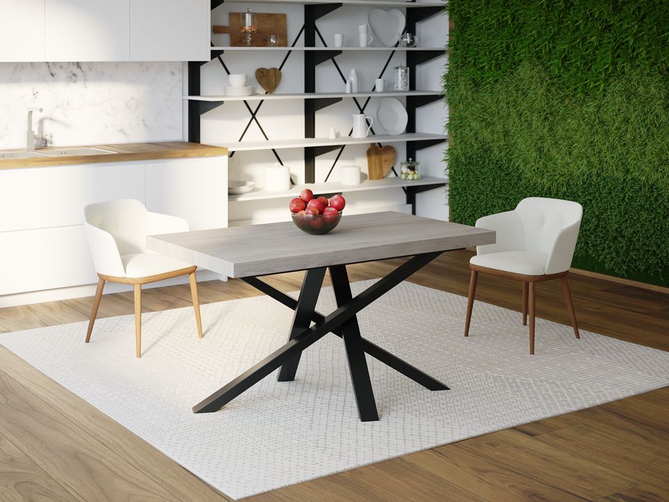 

Обеденный стол HYGGE HG120 Каструп 150 х 80 х 75 см ДСП Дуб Серый