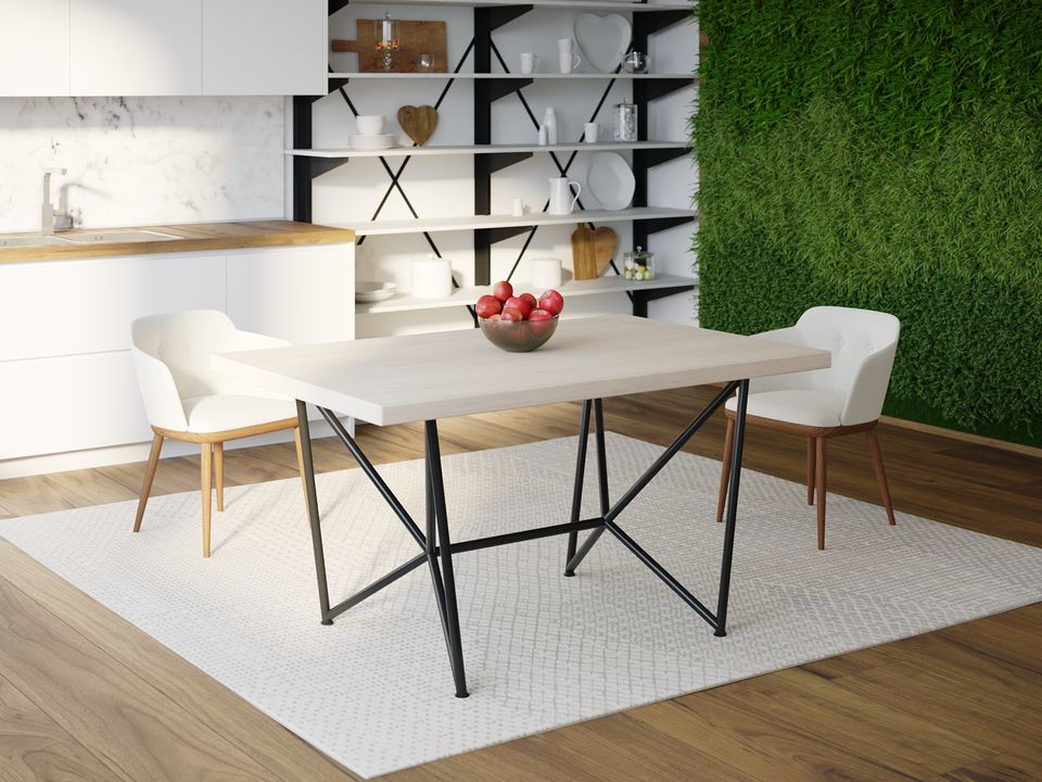 

Обеденный стол HYGGE HG160 Варде 120 х 80 х 75 см ДСП Дуб Белый