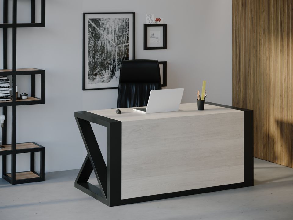

Компьютерный стол HYGGE HG138 Глоструп 150 х 80 х 75 см ДСП Дуб Белый