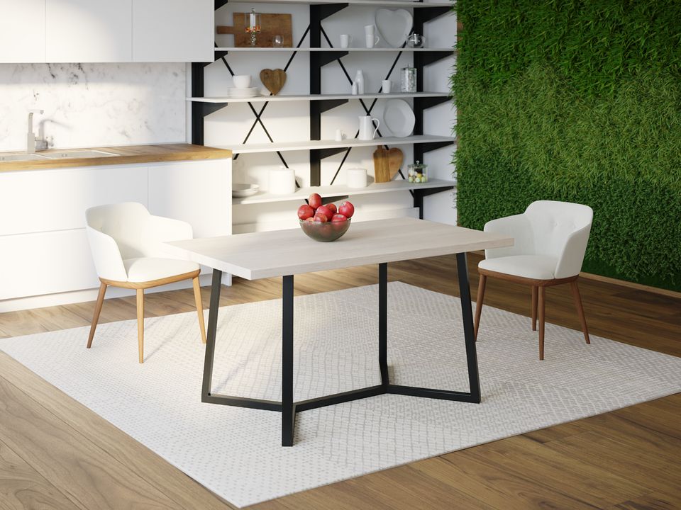 

Обеденный стол HYGGE HG122 Віборг 135 х 80 х 75 см ДСП Дуб Белый
