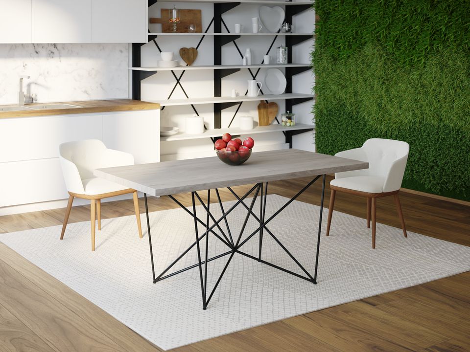 

Обеденный стол HYGGE HG159 Корсер 120 х 80 х 75 см ДСП Дуб Серый