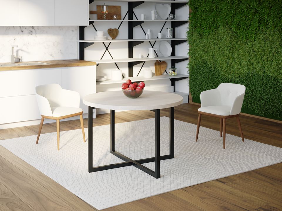 

Обеденный стол HYGGE HG117 Сількеборг Круглый 75 х 75 х 75 см ДСП Дуб Белый