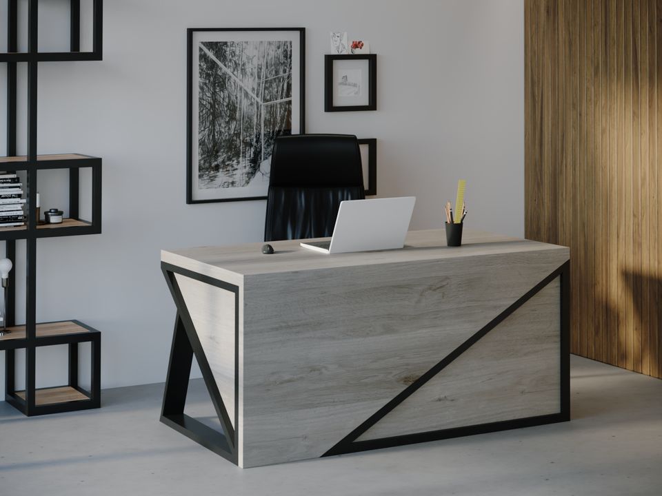 

Компьютерный стол HYGGE HG118 Нествед 150 х 80 х 75 см ДСП Дуб Серый