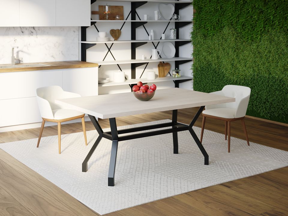 

Обеденный стол HYGGE HG133 Холбек 135 х 80 х 75 см ДСП Дуб Белый