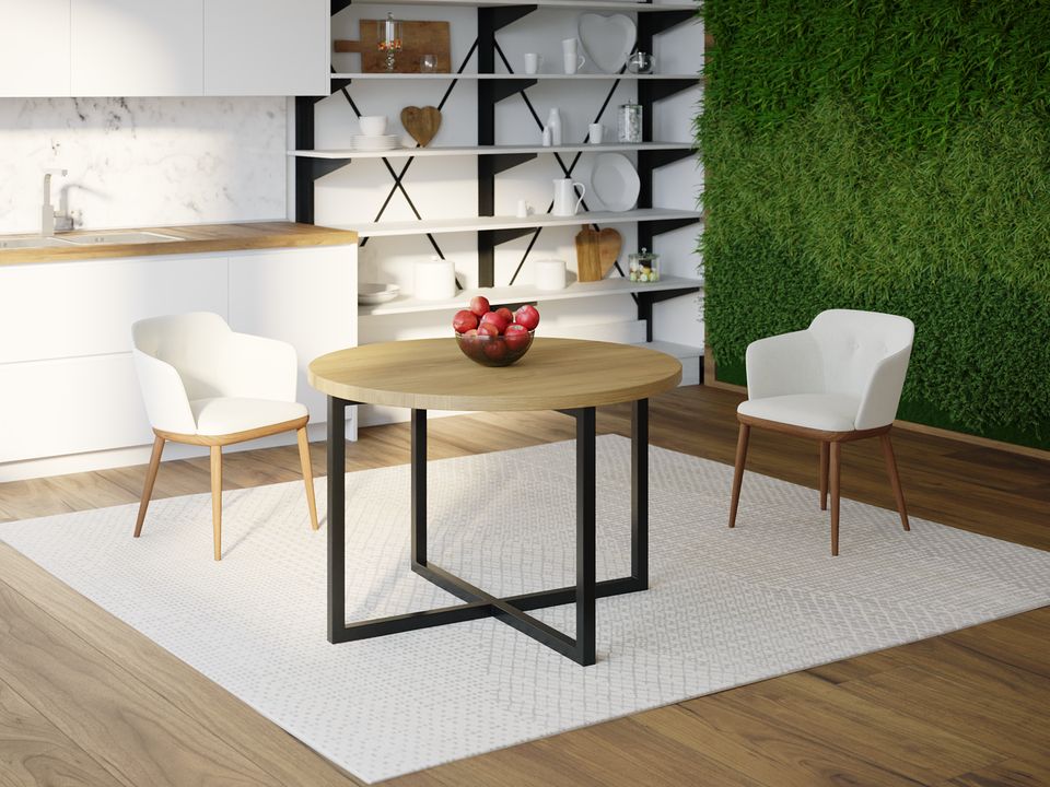 

Обеденный стол HYGGE HG117 Сількеборг Круглый 90 х 90 х 75 см ДСП Дуб Светлый