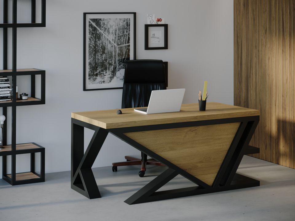 

Компьютерный стол HYGGE HG147 Фарум 150 х 80 х 75 см ДСП Дуб Светлый