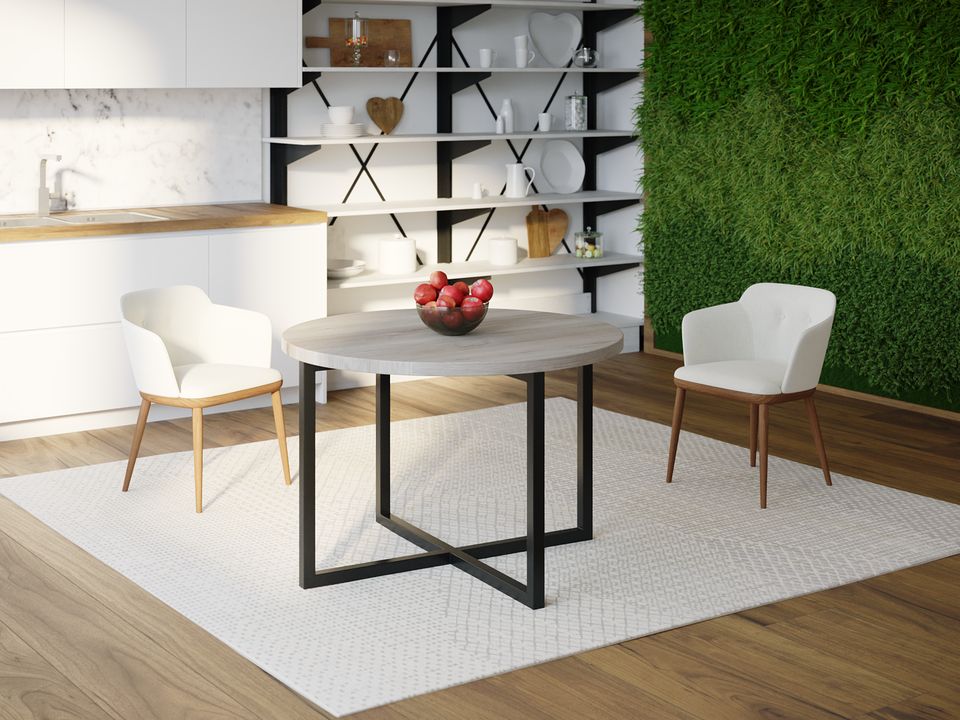 

Обеденный стол HYGGE HG117 Сількеборг Круглый 100 х 100 х 75 см ДСП Дуб Серый