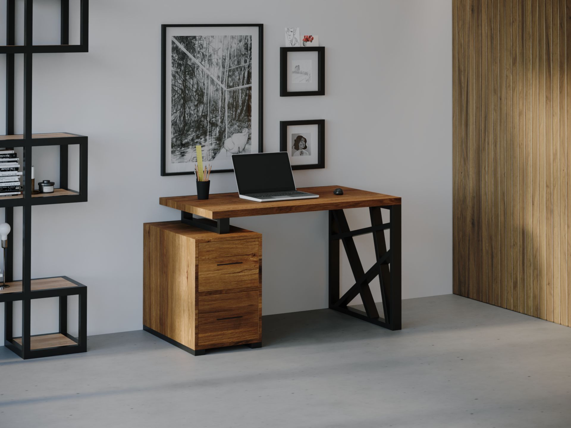 

Компьютерный стол HYGGE HG032 Лофотен 135 х 80 х 75 см ДСП Дуб Ореховый