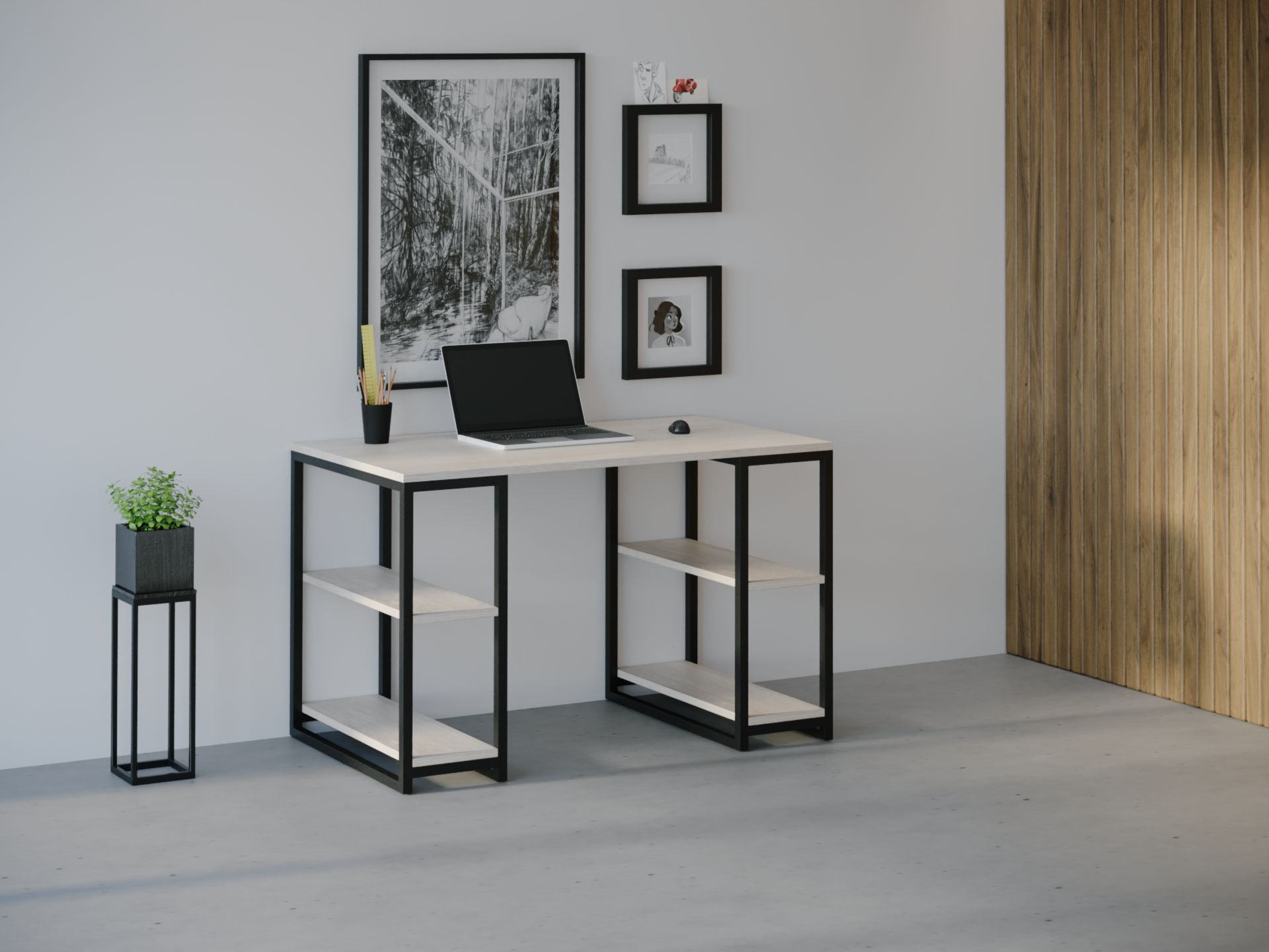 

Компьютерный стол HYGGE HG022 Струер 135 х 80 х 75 см ДСП Дуб Белый