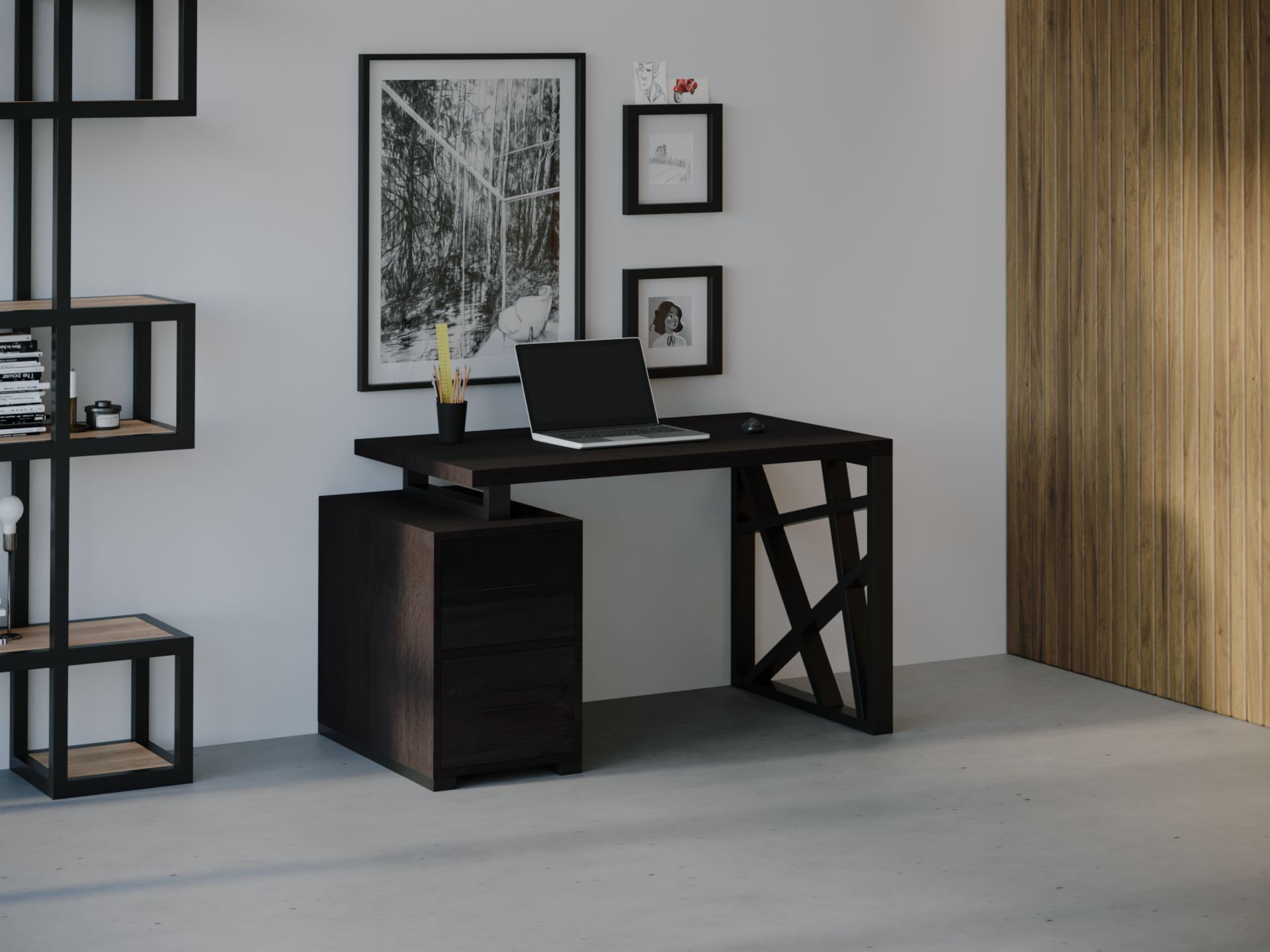 

Компьютерный стол HYGGE HG032 Лофотен 150 х 80 х 75 см ДСП Дуб Венге