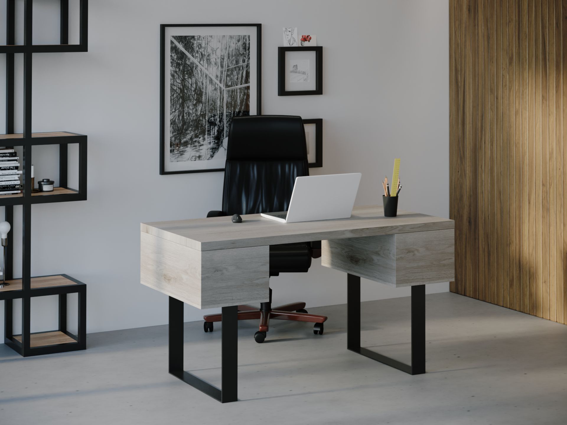 

Компьютерный стол HYGGE HG023 Юллінге 120 х 80 х 75 см ДСП Дуб Серый