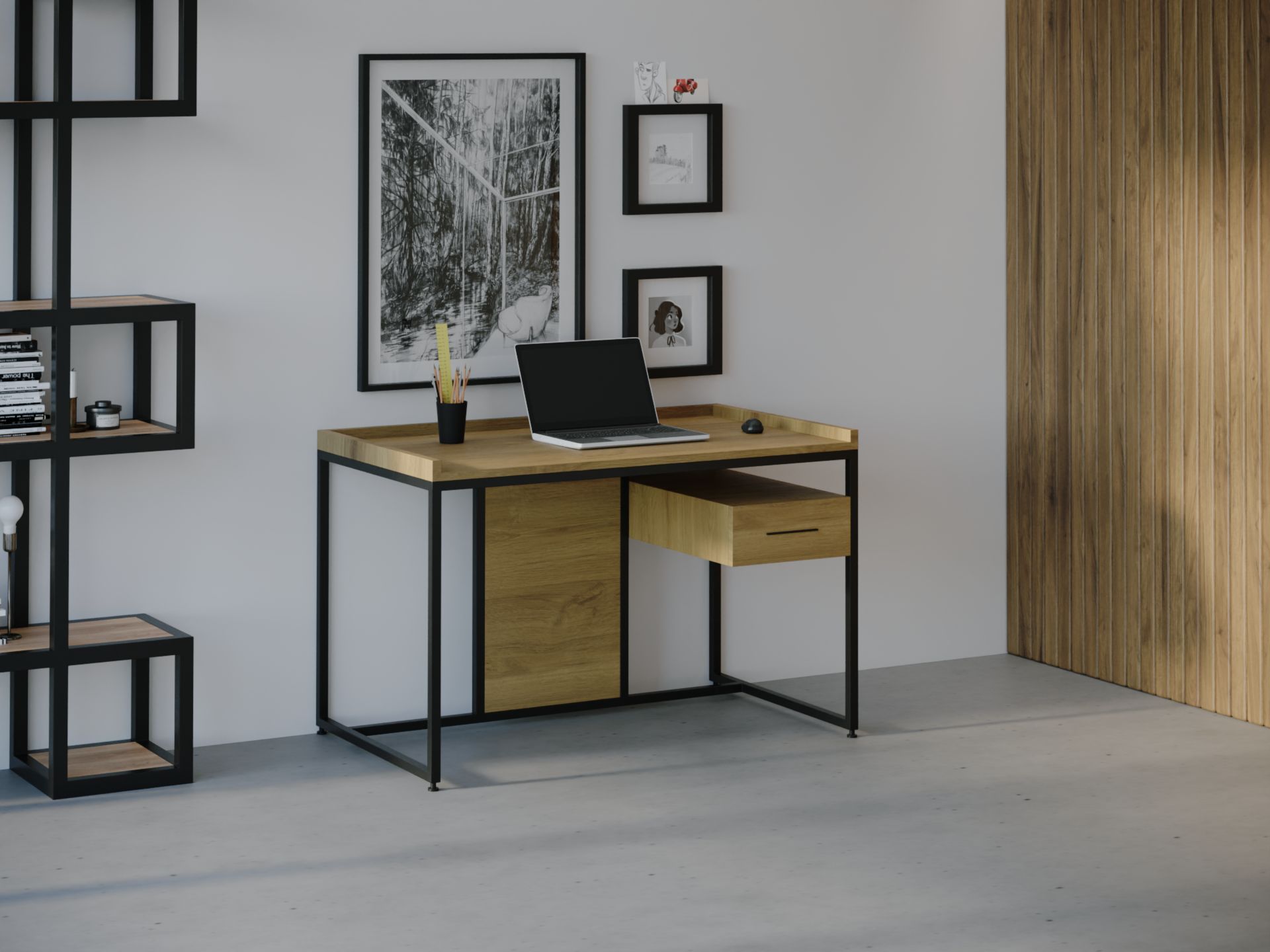 

Компьютерный стол HYGGE HG026 Гейло 150 х 80 х 75 см ДСП Дуб Светлый