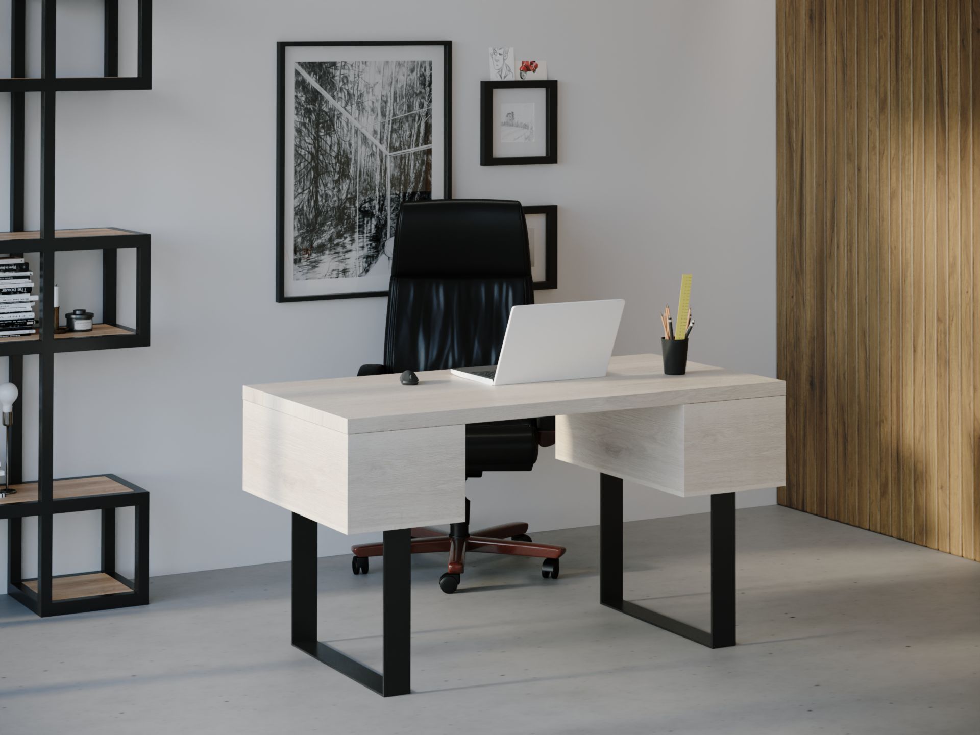 

Компьютерный стол HYGGE HG023 Юллінге 120 х 80 х 75 см ДСП Дуб Белый