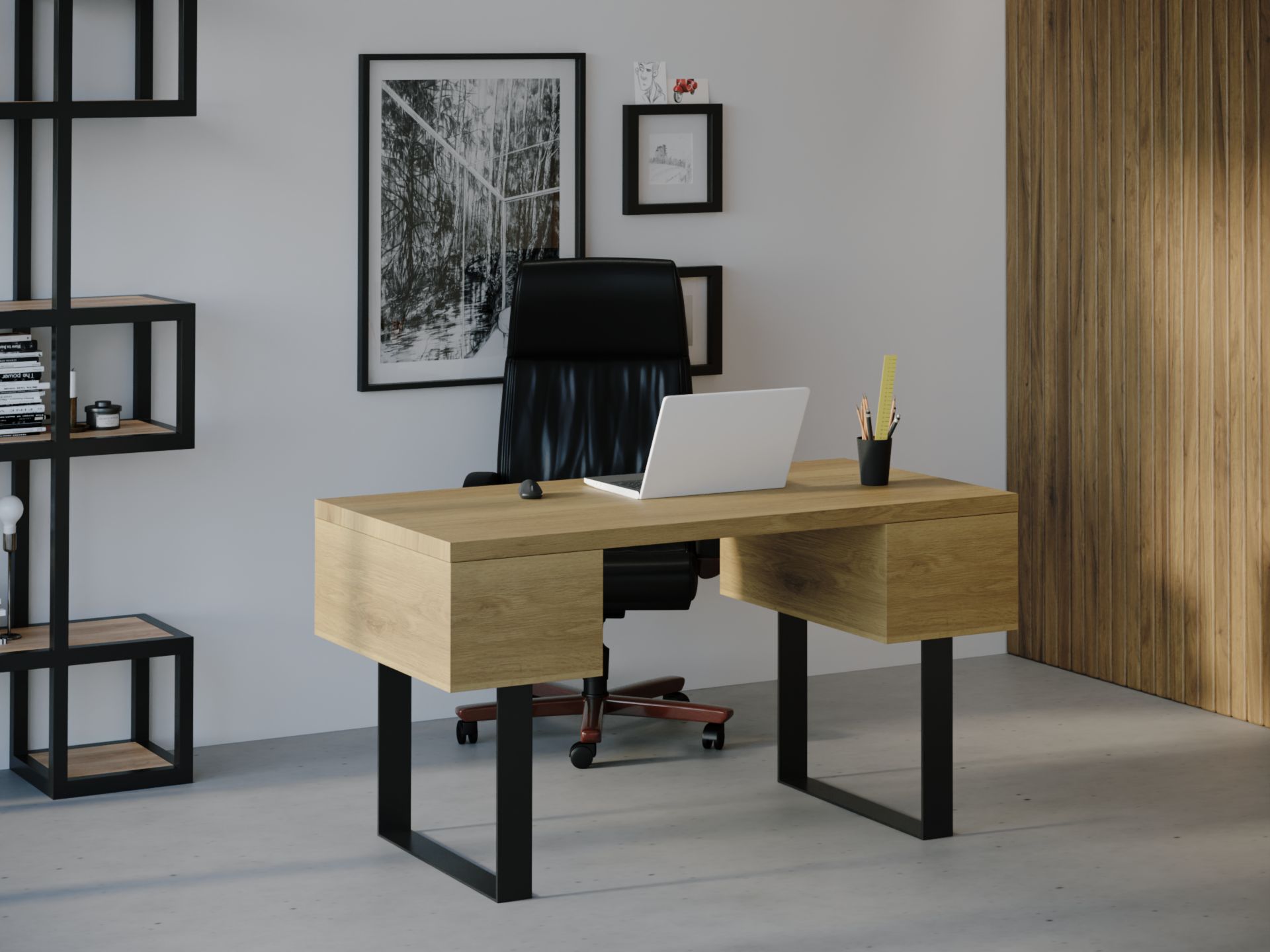 

Компьютерный стол HYGGE HG023 Юллінге 120 х 80 х 75 см ДСП Дуб Светлый