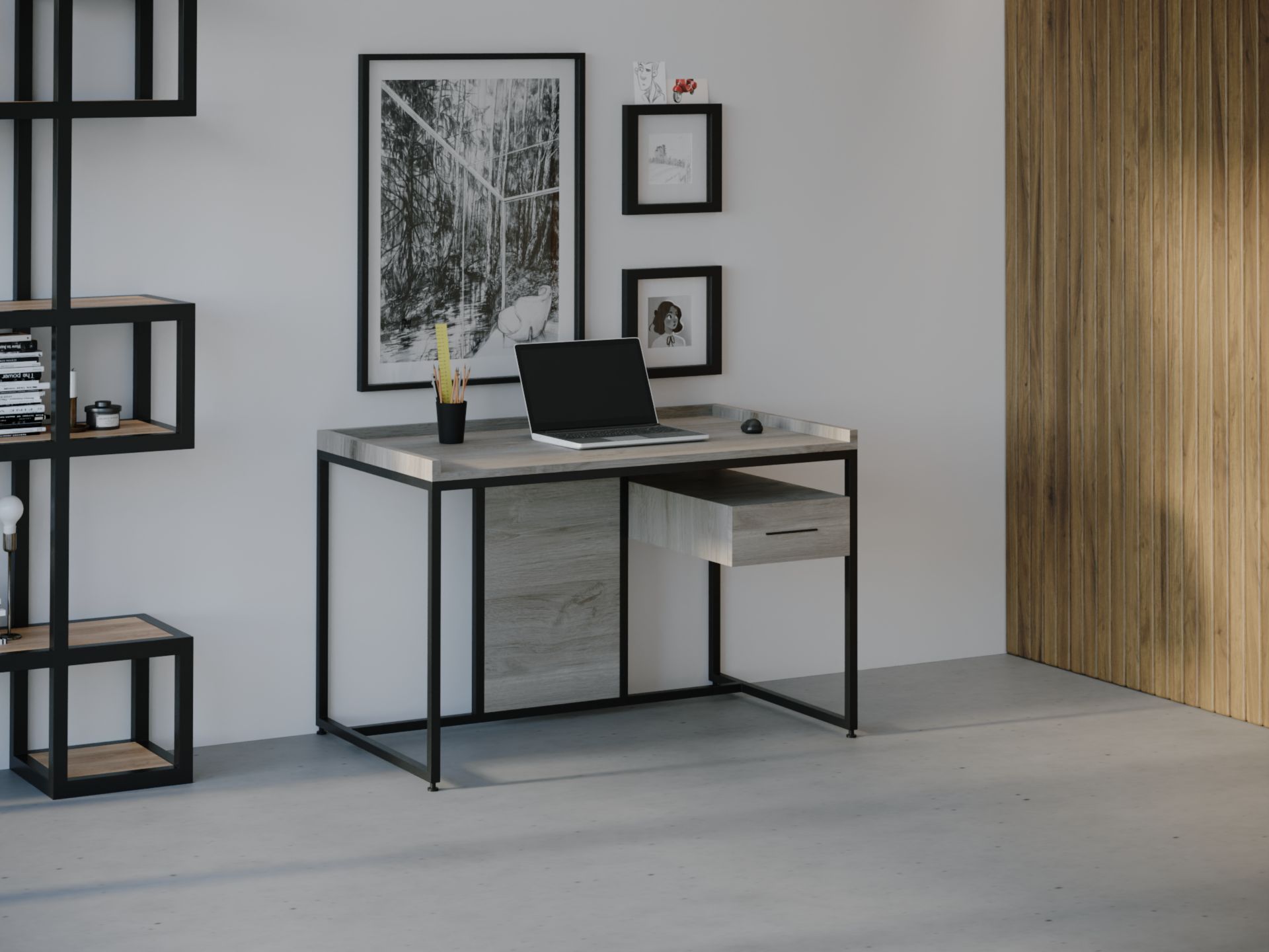 

Компьютерный стол HYGGE HG026 Гейло 120 х 80 х 75 см ДСП Дуб Серый
