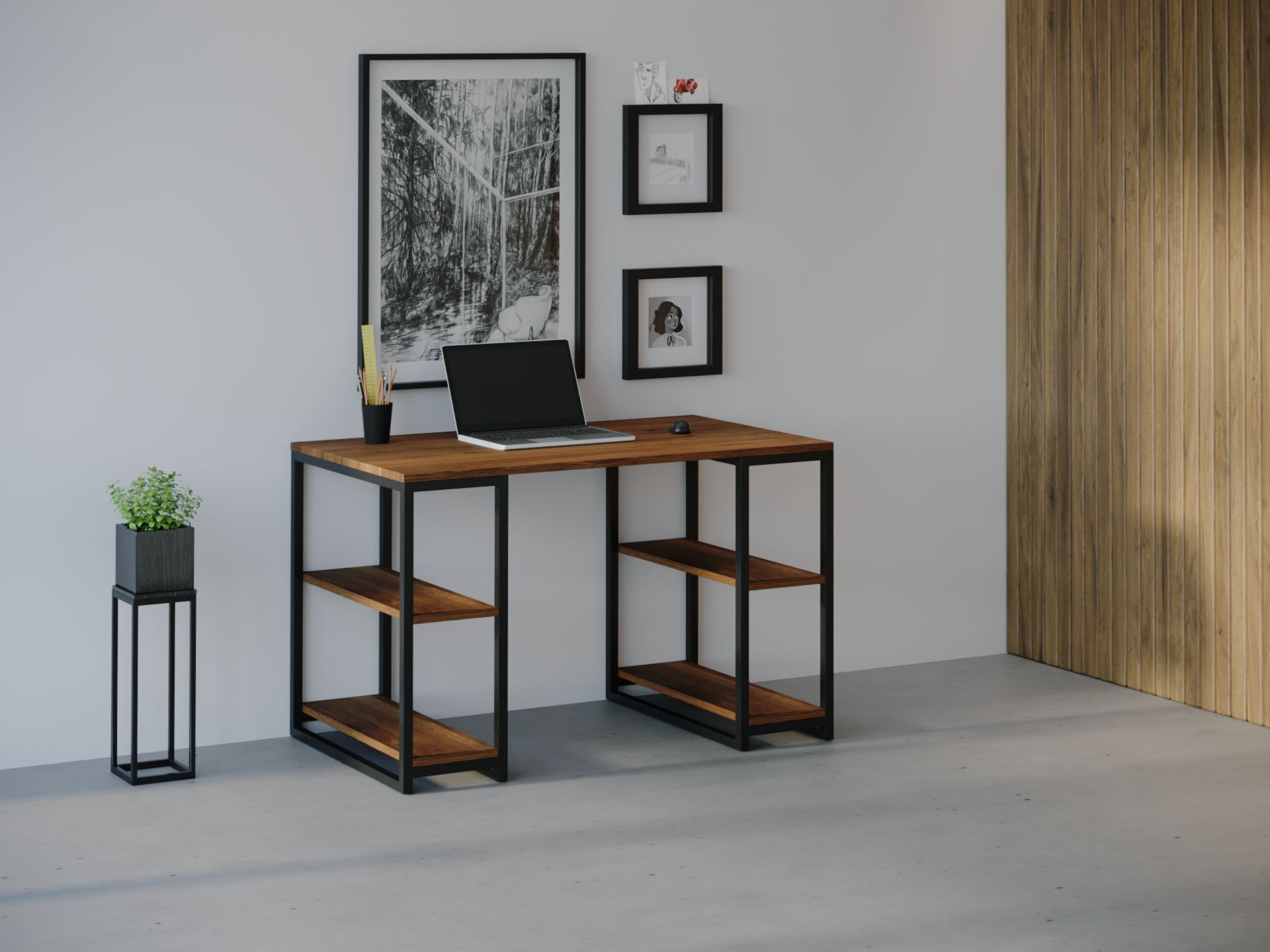 

Компьютерный стол HYGGE HG022 Струер 150 х 80 х 75 см ДСП Дуб Ореховый
