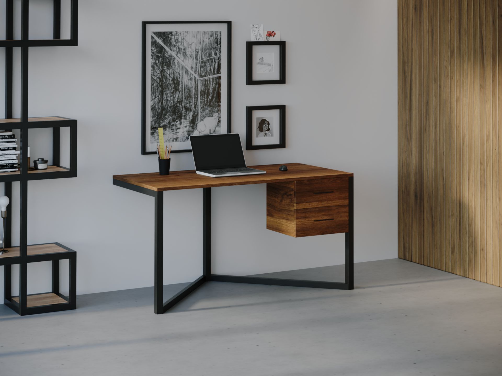 

Компьютерный стол HYGGE HG035 Молде 150 х 80 х 75 см ДСП Дуб Ореховый