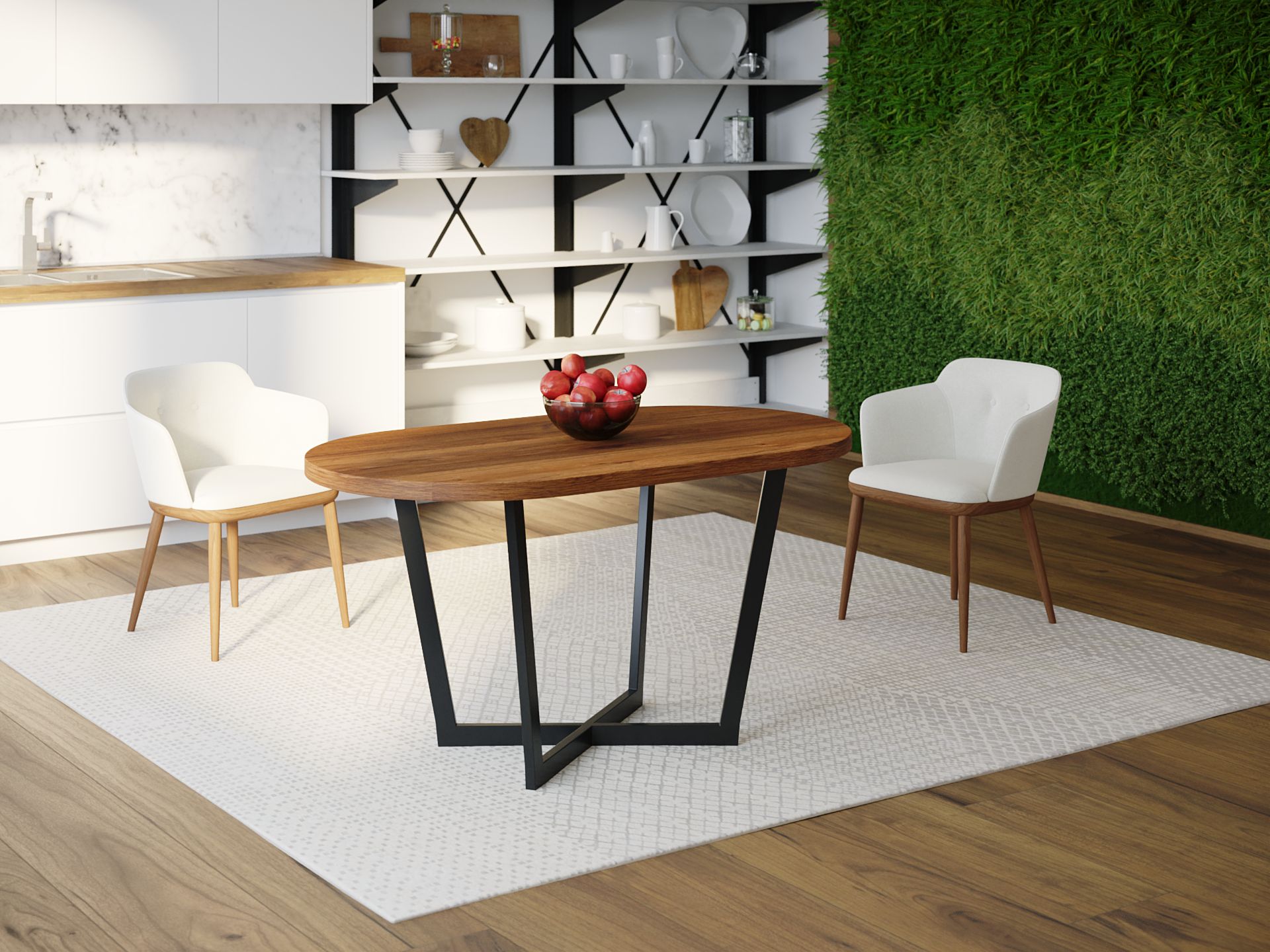 

Обеденный стол HYGGE HG020 Бурно 120 х 80 х 75 см ДСП Дуб Ореховый
