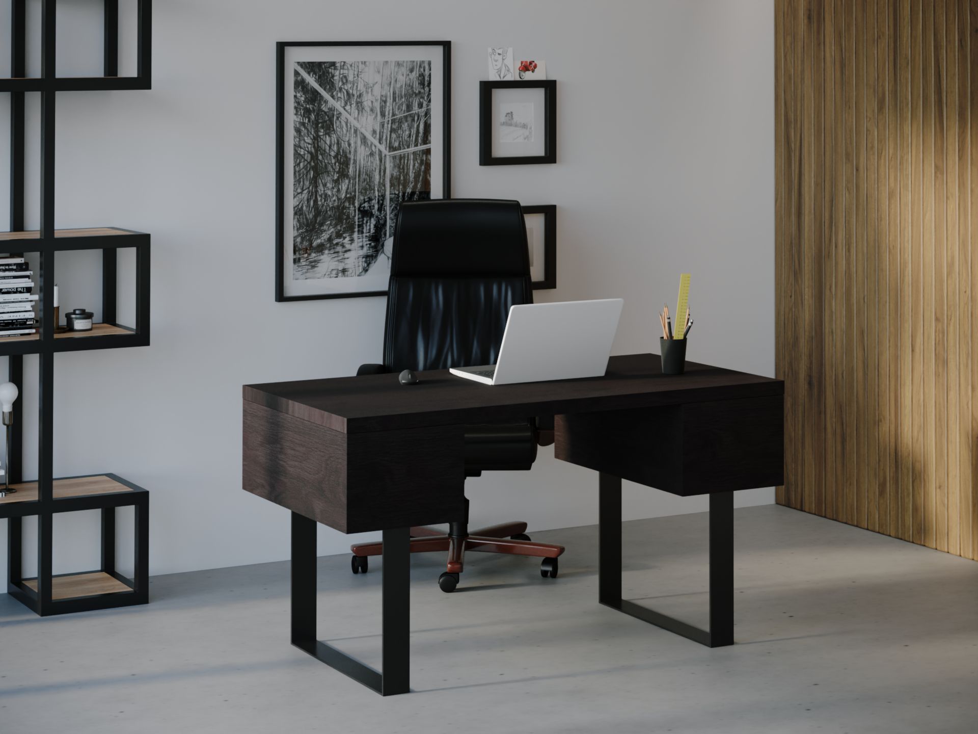 

Компьютерный стол HYGGE HG023 Юллінге 135 х 80 х 75 см ДСП Дуб Венге