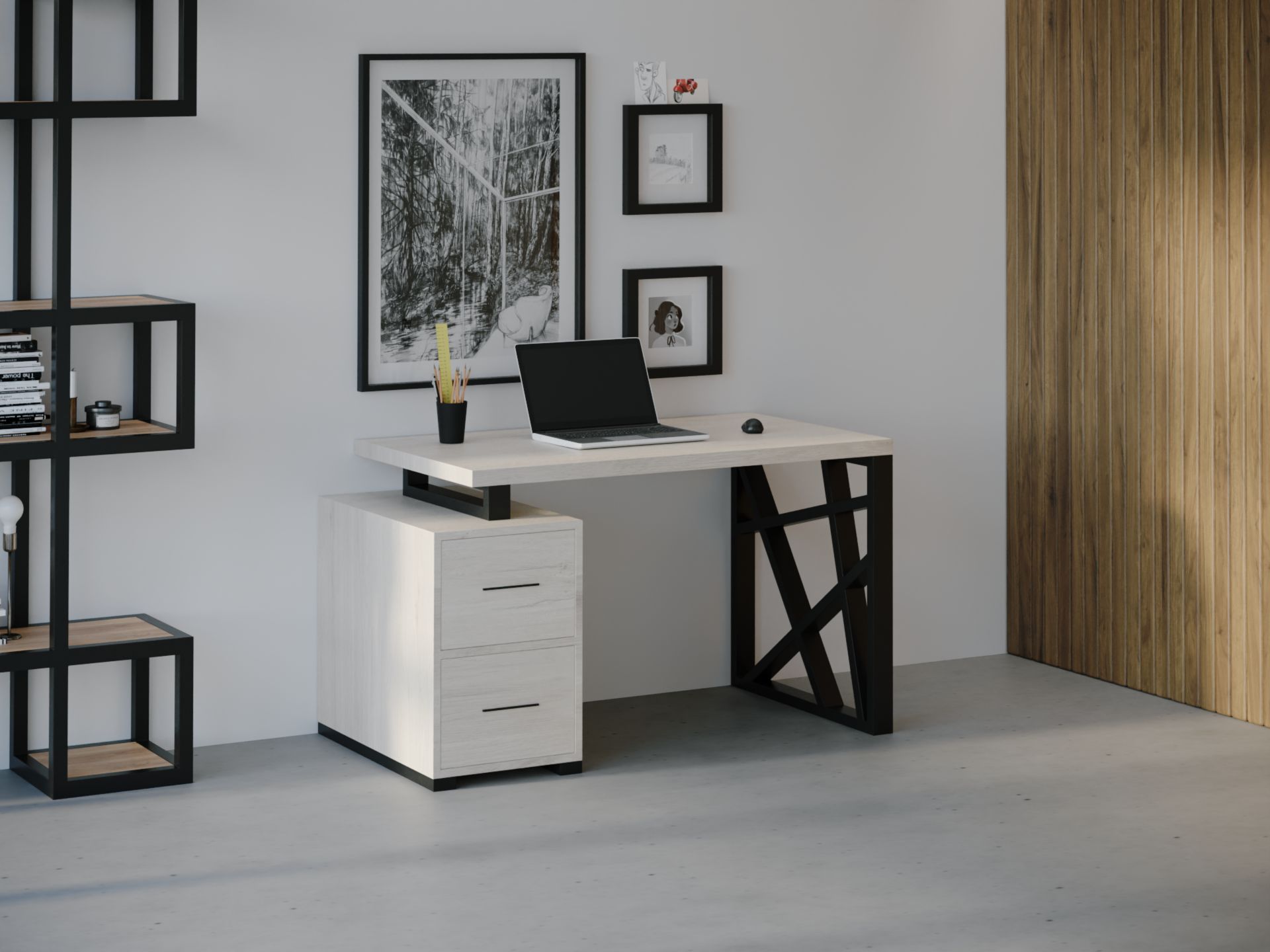 

Компьютерный стол HYGGE HG032 Лофотен 120 х 80 х 75 см ДСП Дуб Белый