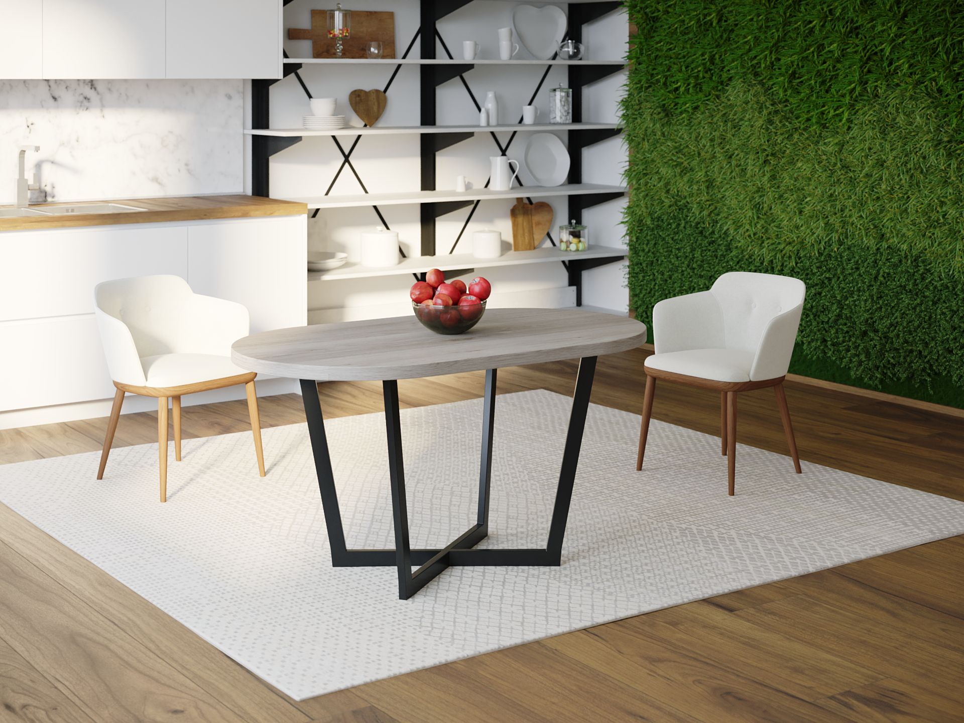 

Обеденный стол HYGGE HG020 Бурно 150 х 80 х 75 см ДСП Дуб Серый