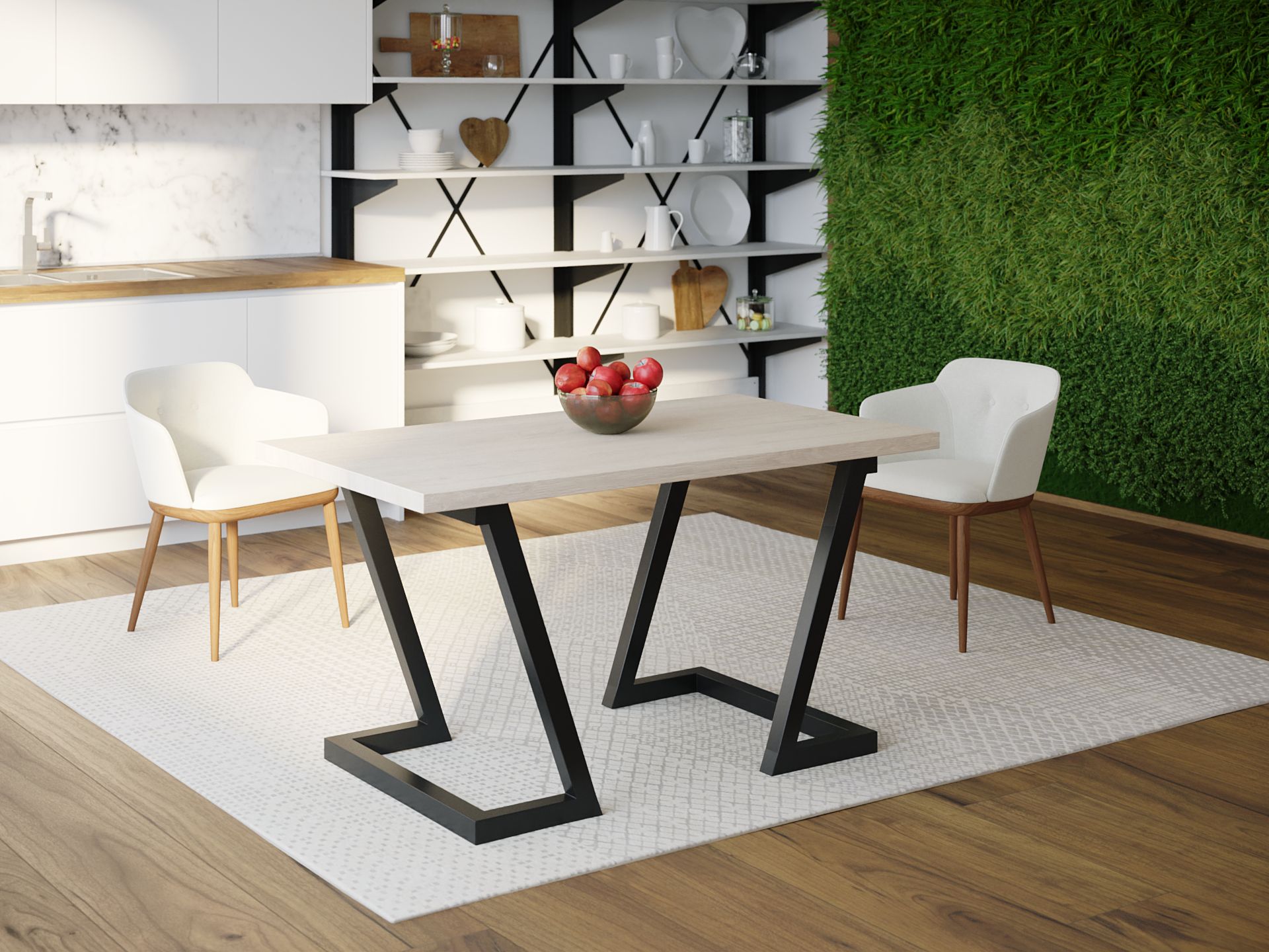 

Обеденный стол HYGGE HG040 Скальт 135 х 80 х 75 см ДСП Дуб Белый