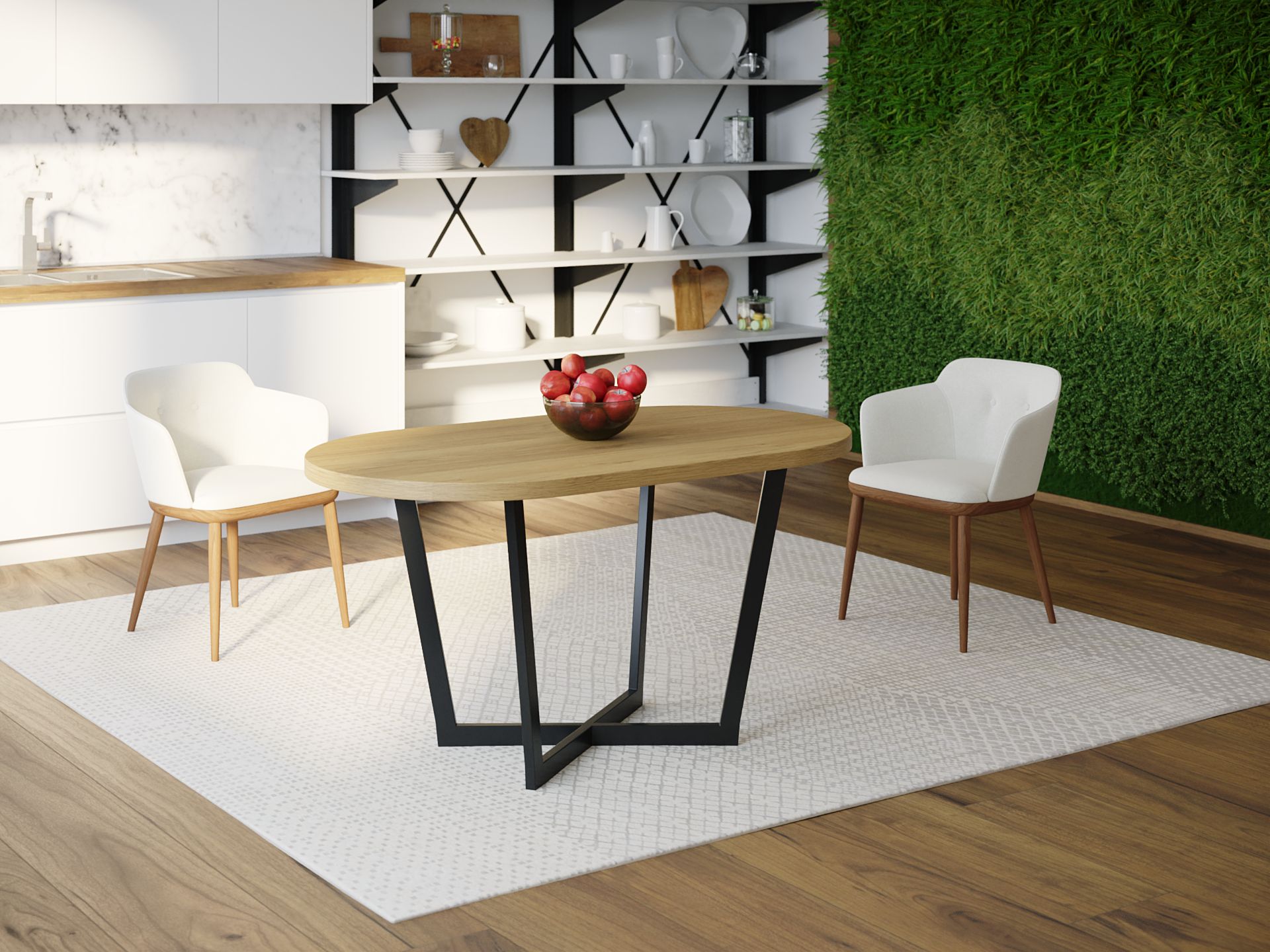 

Обеденный стол HYGGE HG020 Бурно 120 х 80 х 75 см ДСП Дуб Светлый