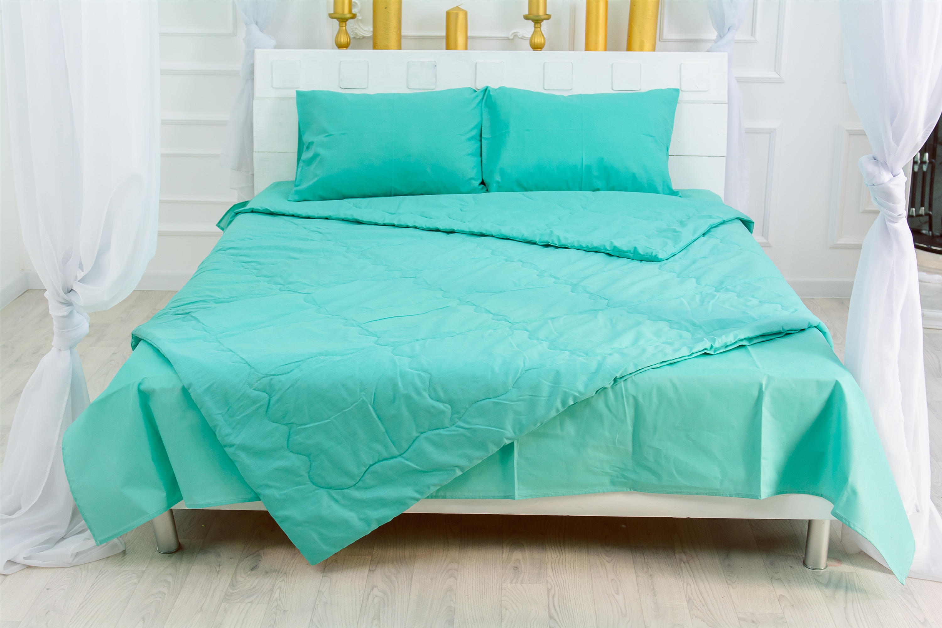 

Летний постельный комплект MirSon №2513 EcoSilk 11-2208 Mint 2 одеяла + 2 подушки 50x70 + 2 наволочки + простынь