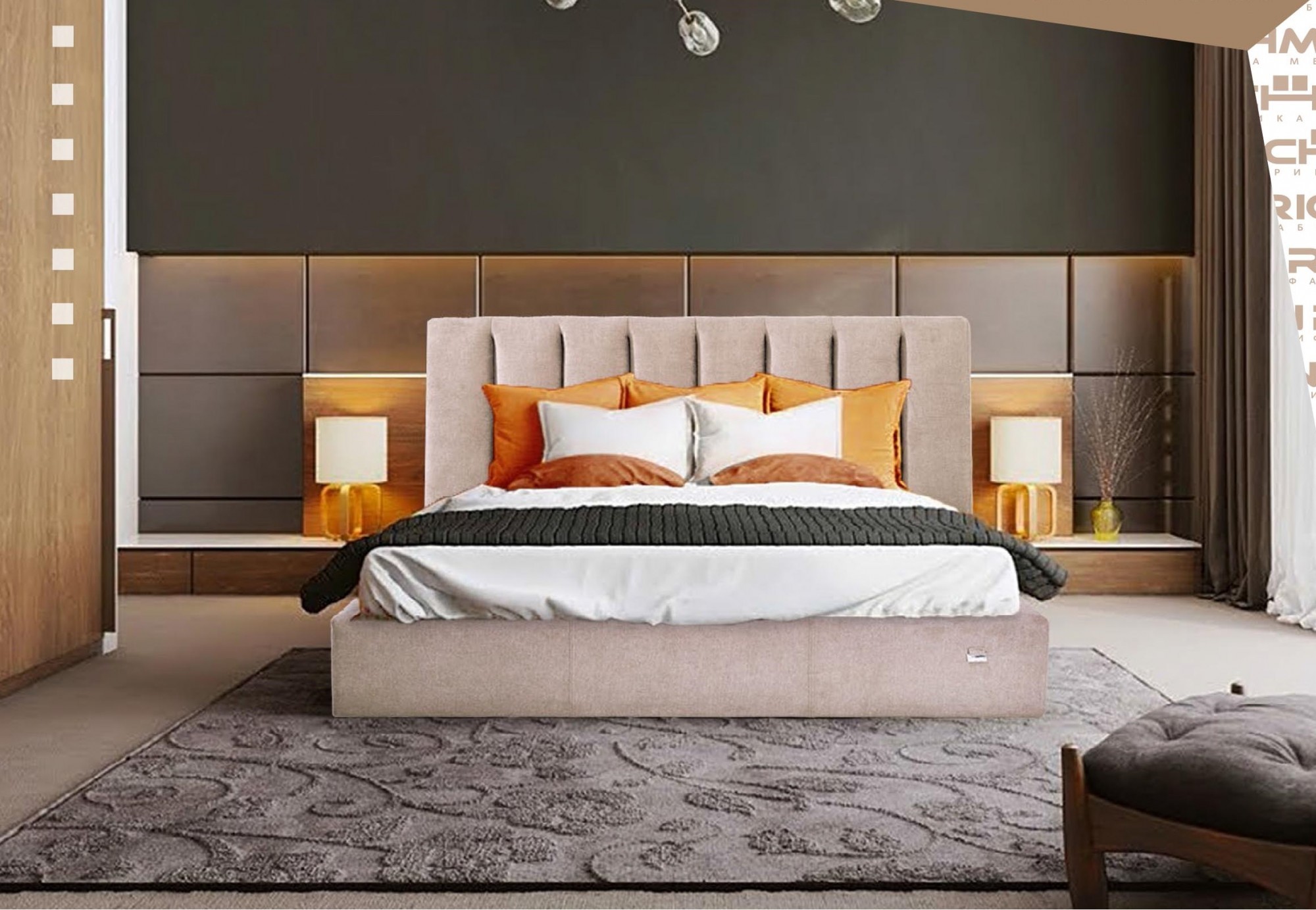 

Кровать Sanam Comfort 120 х 190 см Мисти Mocco С подъемным механизмом и нишей для белья Серая