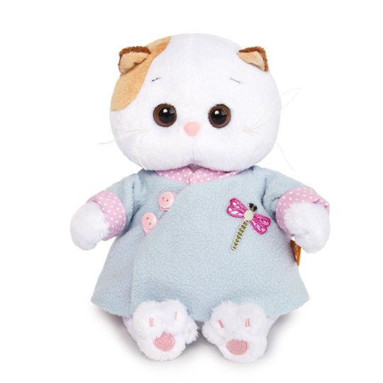 

Мягкая игрушка кошечка Ли-Ли бэби в голубой курточке в китайском стиле