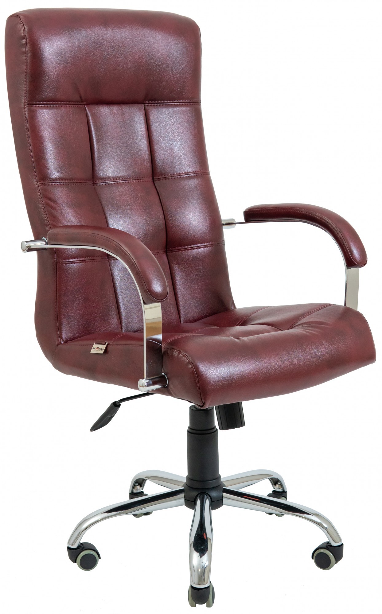 

Офисное Кресло Руководителя Вирджиния Мадрас Bordo Хром М1 Tilt Бордовое