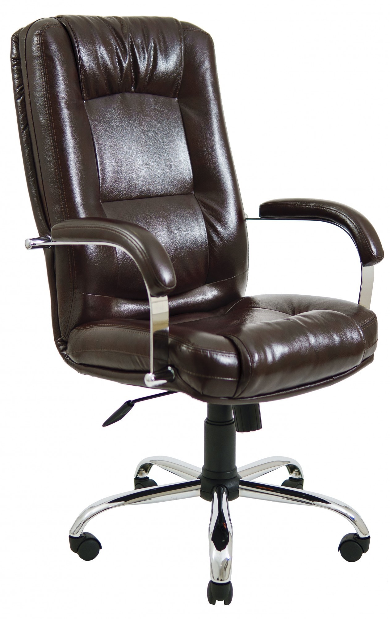

Офисное Кресло Руководителя Alberto Титан Dark Brown Хром М1 Tilt Коричневое