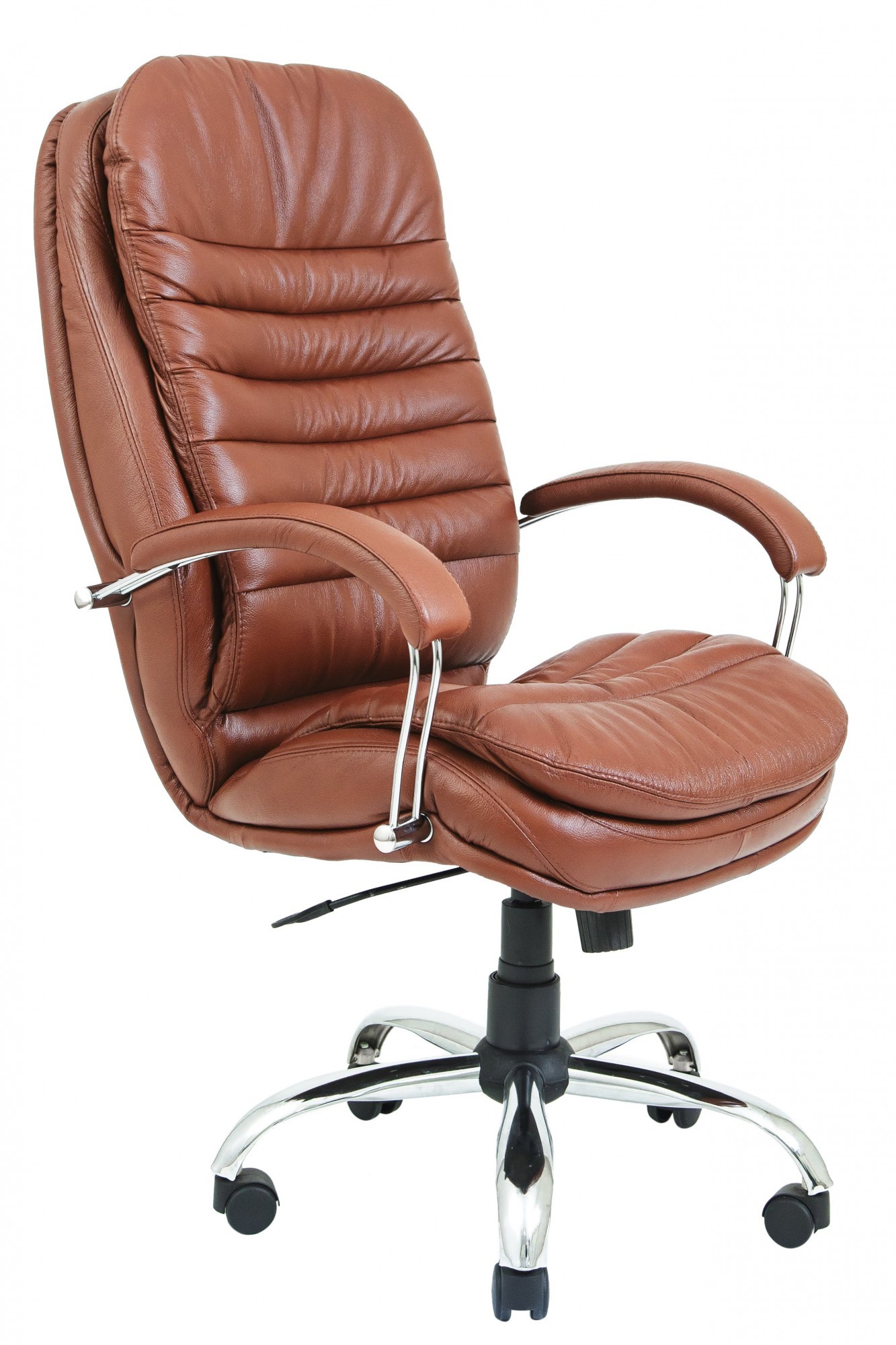 

Офисное Кресло Руководителя Valencia Zeus Deluxe Bright Brown Хром М2 AnyFix Коричневое
