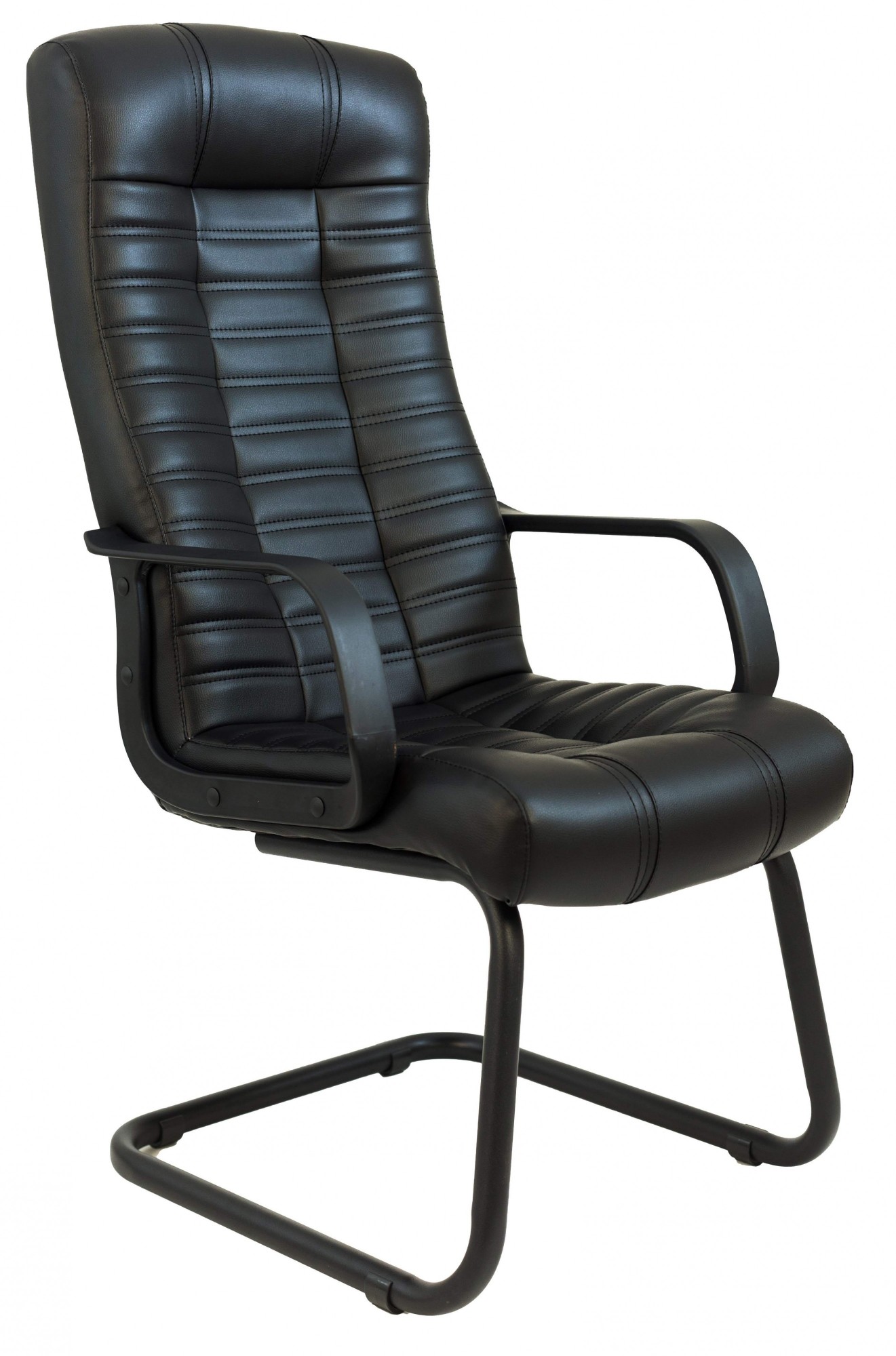 

Офисное Конференционное Кресло Atlant Кожа Комбо Lux CF Черное