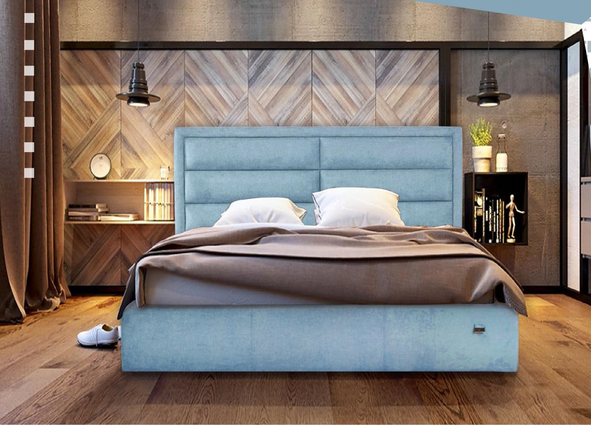 

Кровать Orlando Standart 140 х 200 см Jeans Синяя